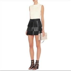Intermix 100% Leather pleated skirt